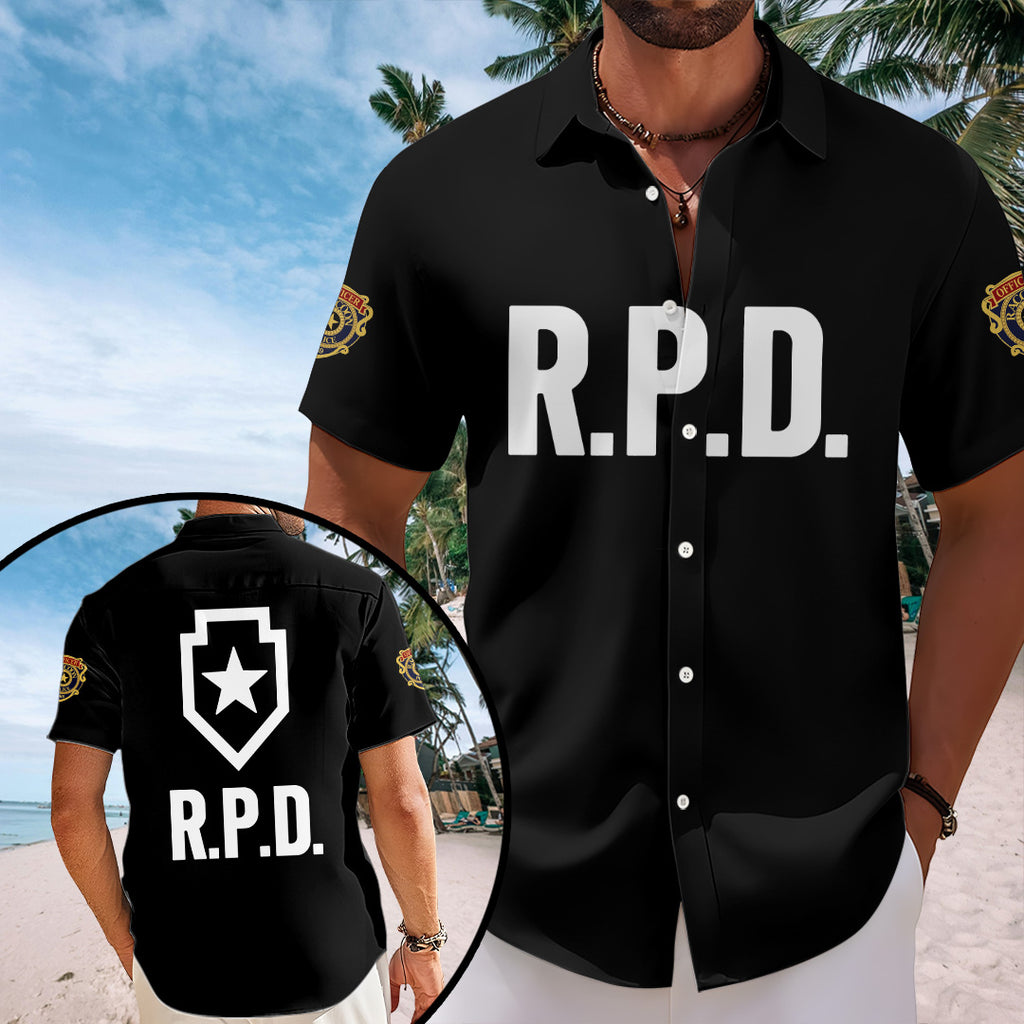 Resident Evil 2 Remake x Leon Scott Kennedy Short Sleeve Button-Down Shirt – GNE5353.3