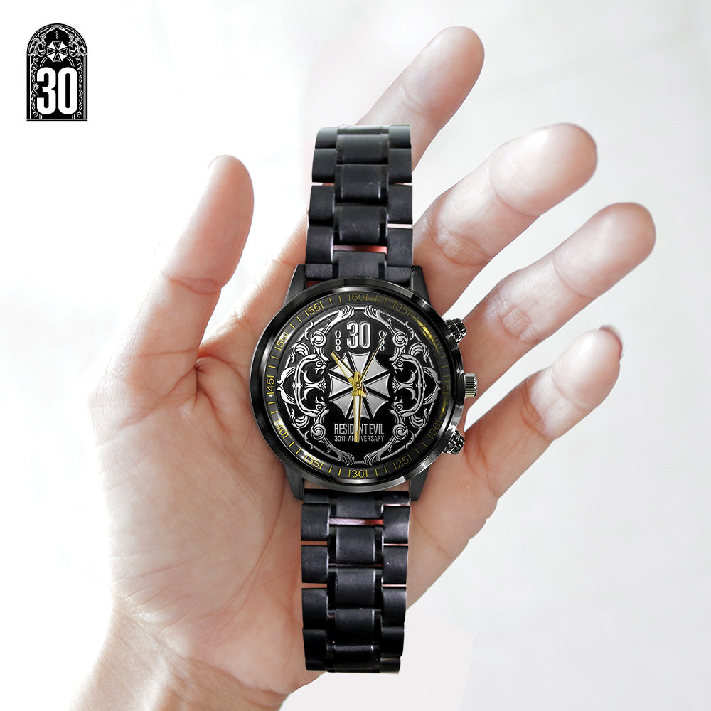 Resident Evil 30th Anniversary Black Stainless Steel Watch – GNE5500