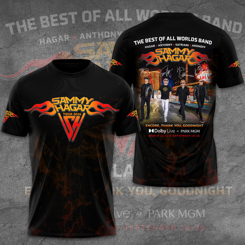 Sammy Hagar: The Best of All Worlds Band 2026 Tour 3D Apparel – GNE7757