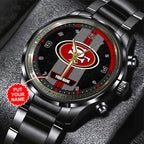 Personalized San Francisco 49ers Black Stainless Steel Watch – TANTN16027