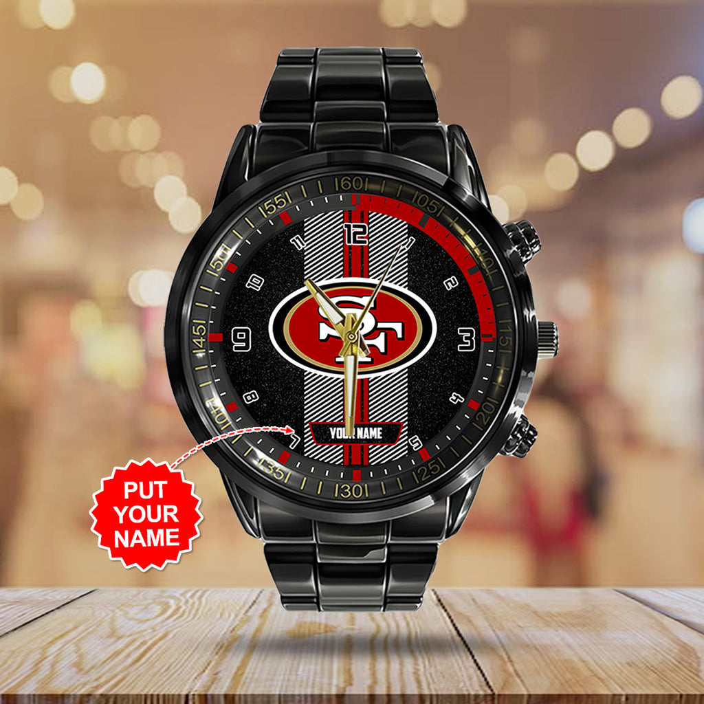Personalized San Francisco 49ers Black Stainless Steel Watch – TANTN16027