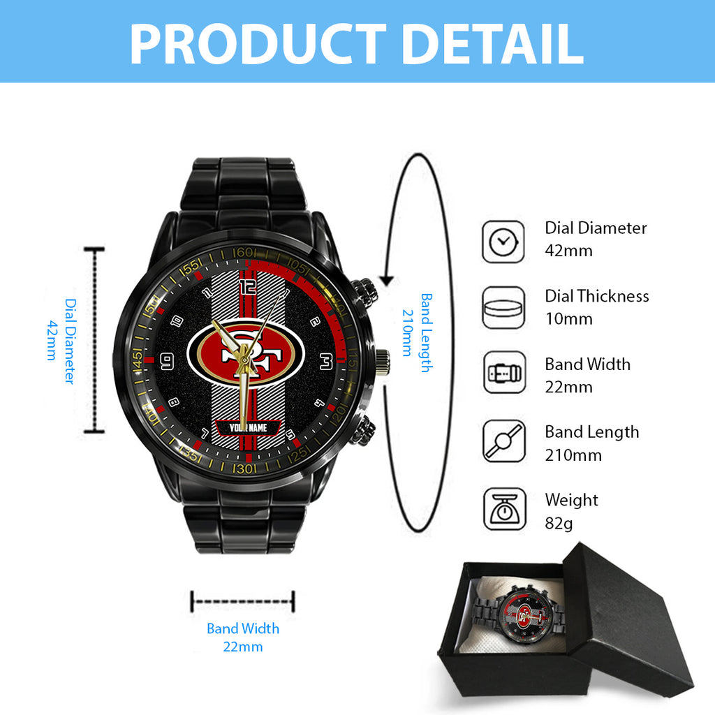 Personalized San Francisco 49ers Black Stainless Steel Watch – TANTN16027