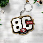 San Francisco 49ers 80th Anniversary Custom Shape 2-sided Keychain – TANTN22252