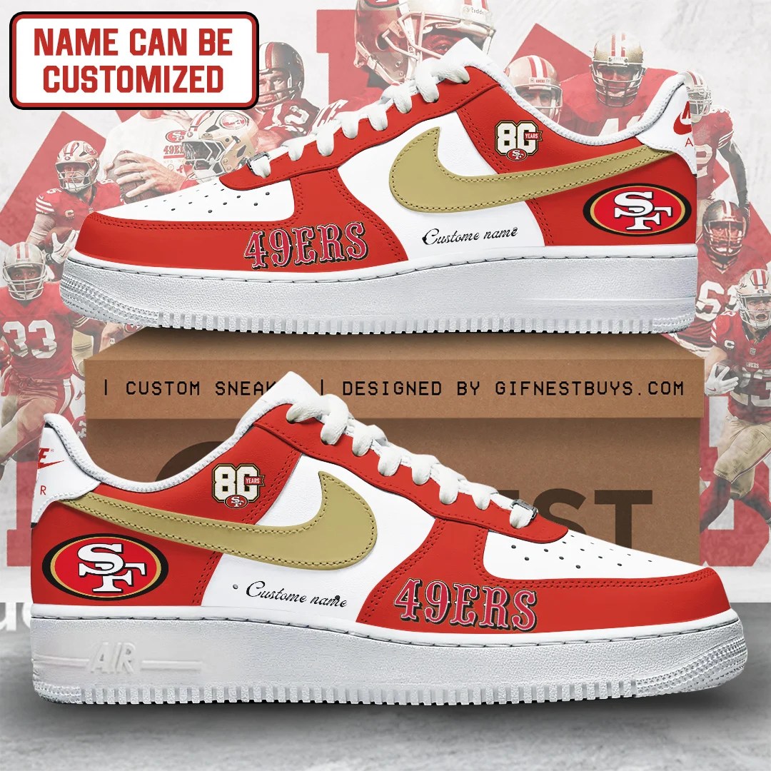 Personalized San Francisco 49ers 80th Anniversary AF1 Sneaker – TANTN25588
