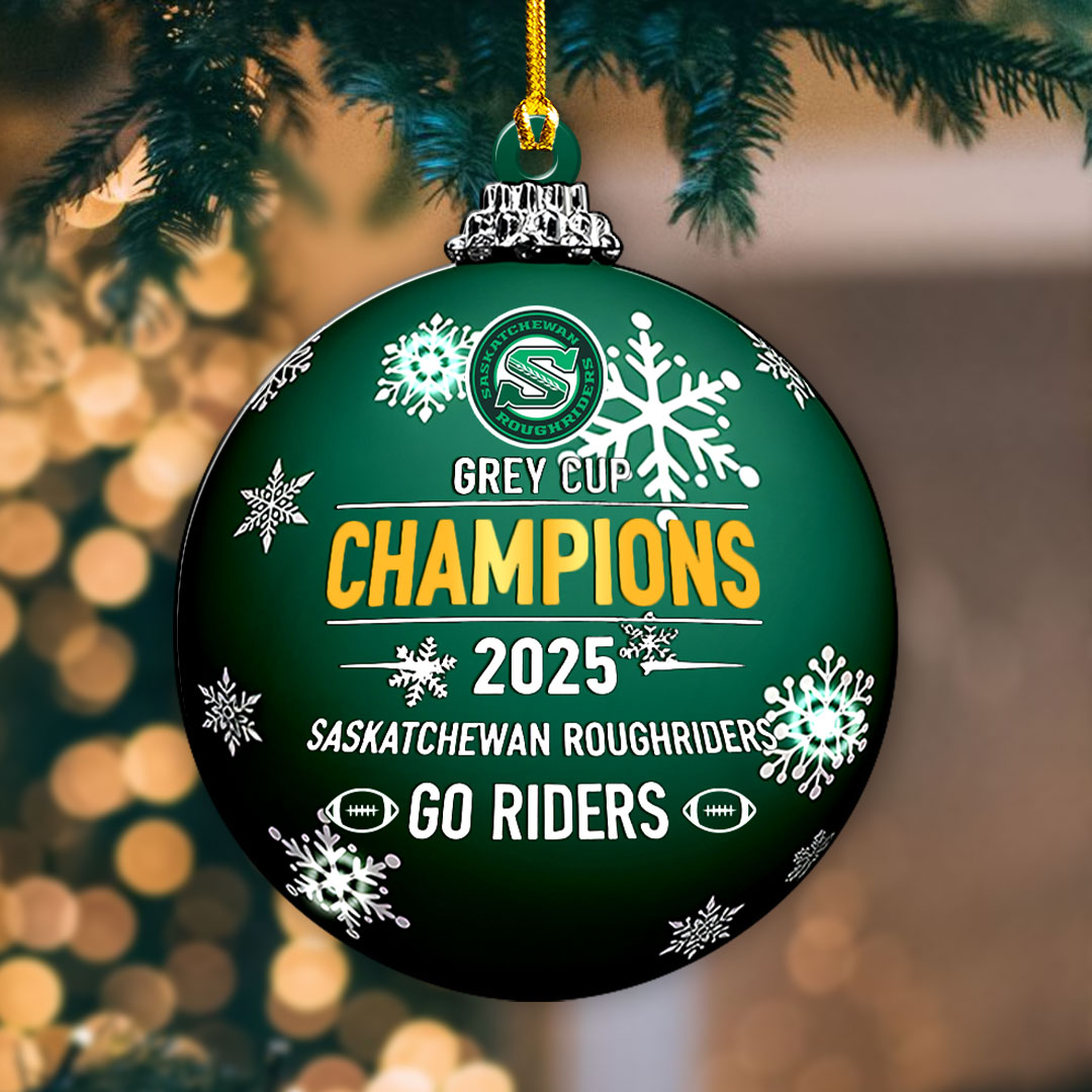 Saskatchewan Roughriders 2025 Grey Cup Champions Custom Shape 2-sided Acrylic Ornament – HOATT14816