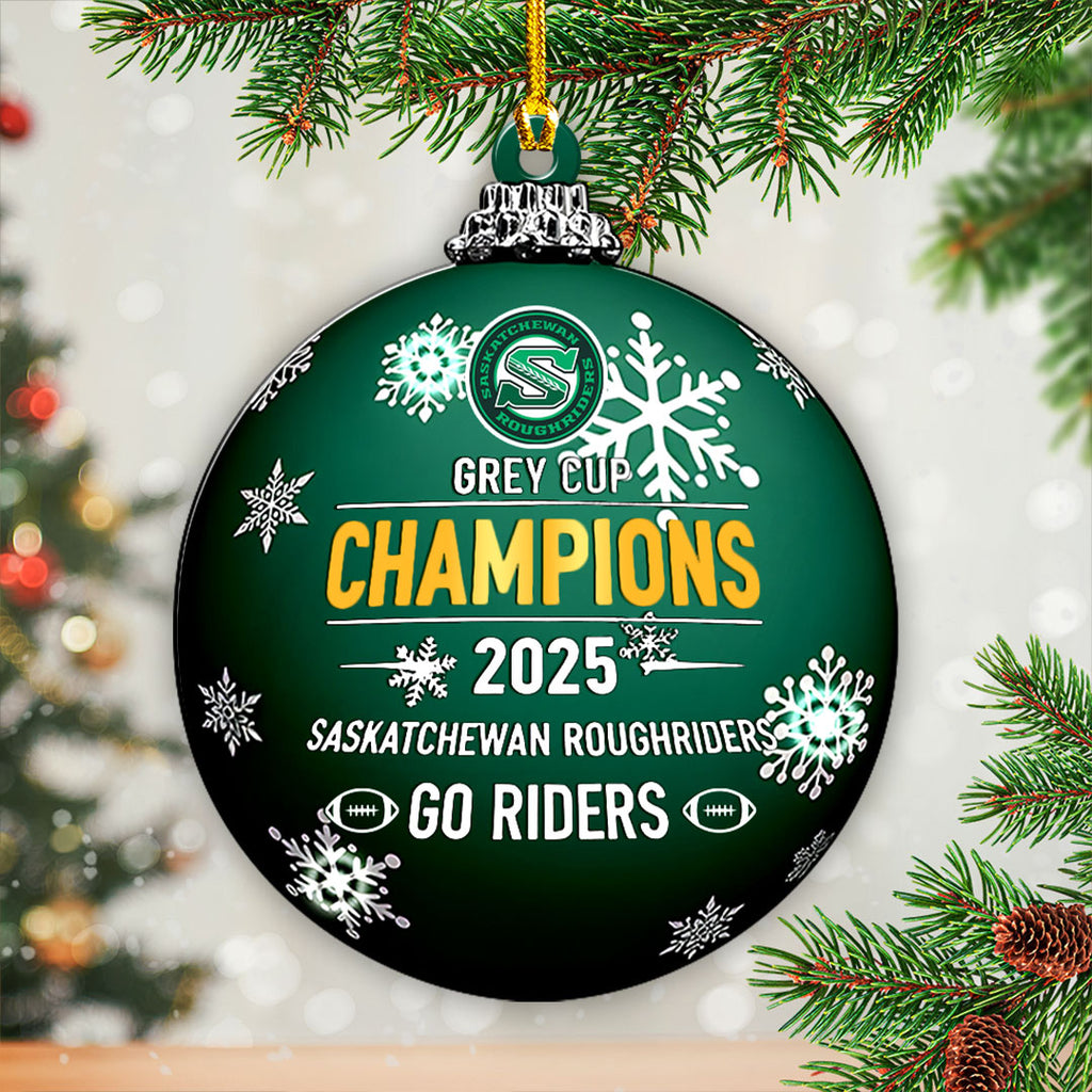Saskatchewan Roughriders 2025 Grey Cup Champions Custom Shape 2-sided Acrylic Ornament – HOATT14816