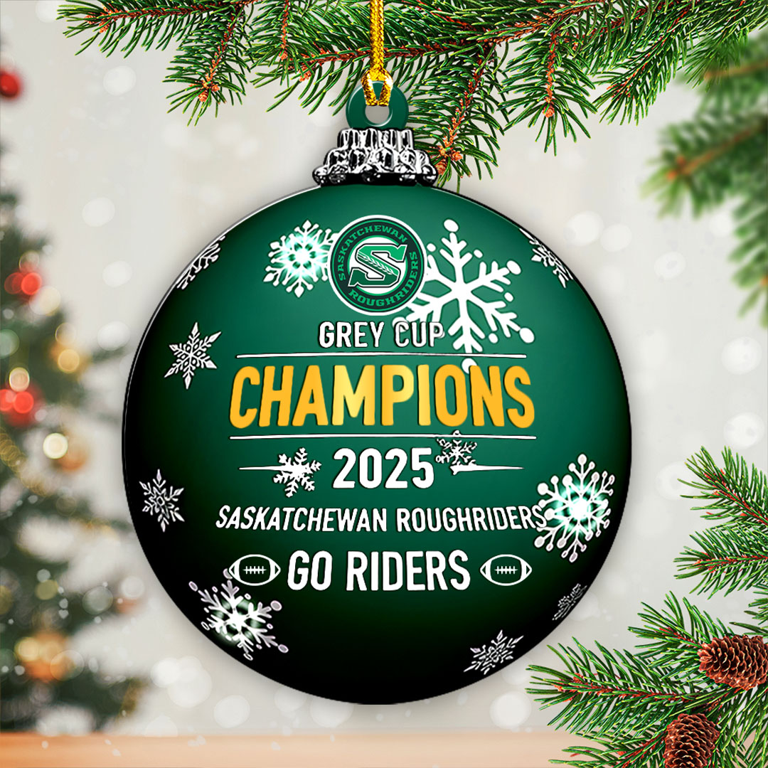 Saskatchewan Roughriders 2025 Grey Cup Champions Custom Shape 2-sided Acrylic Ornament – HOATT14816