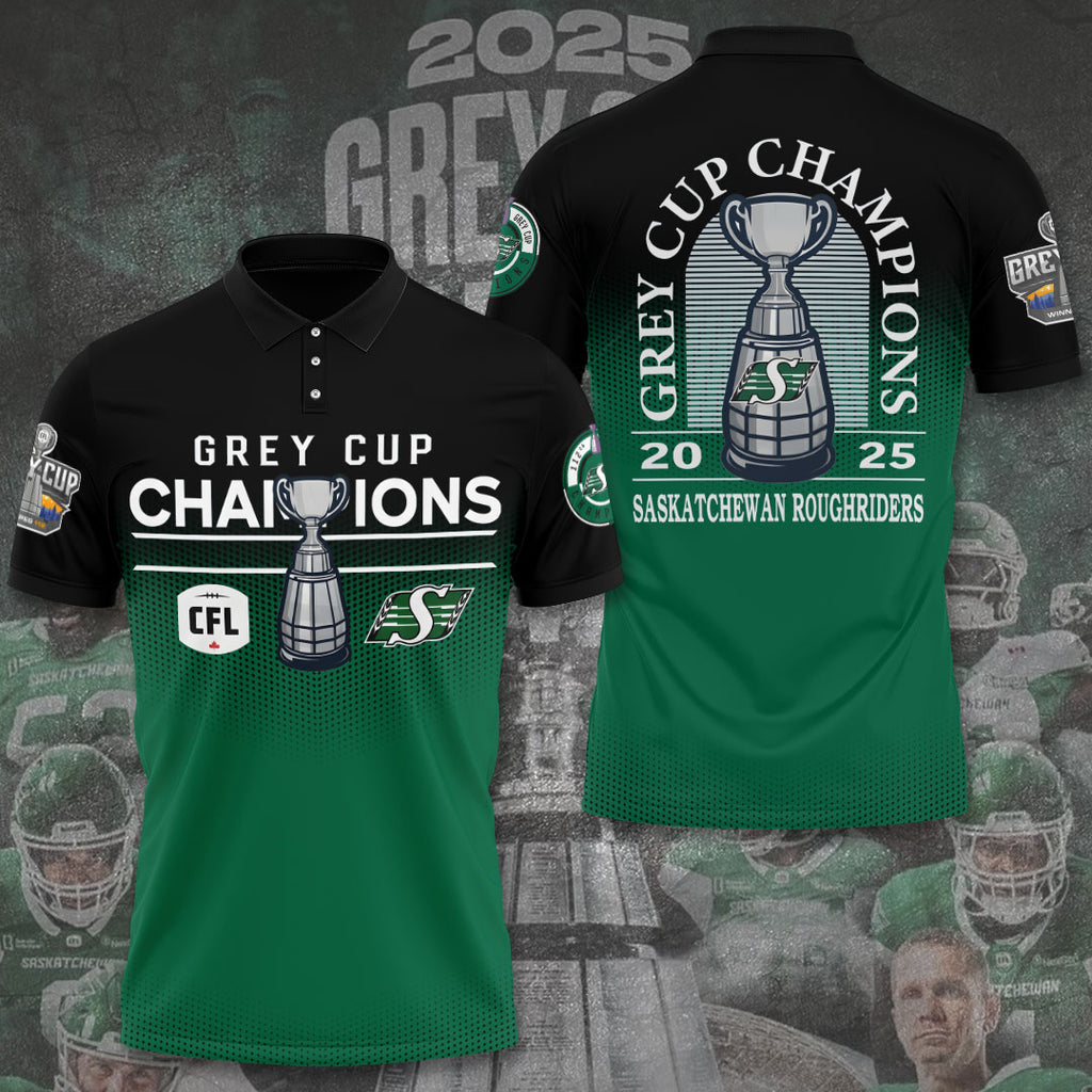 Saskatchewan Roughriders 2025 Grey Cup Champions 3D Apparel – TANTN18830