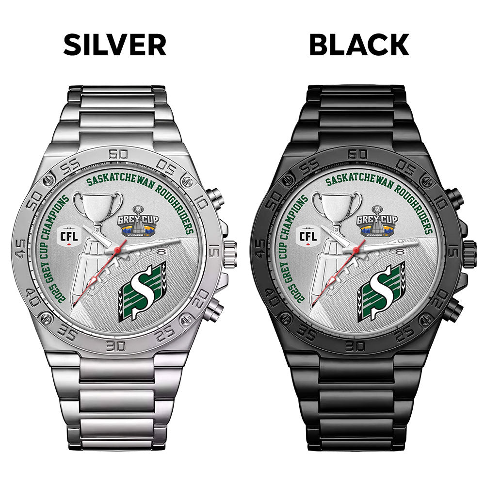Saskatchewan Roughriders 2025 Grey Cup Champions Gentleman Stainless Steel Watch – MAITM13925