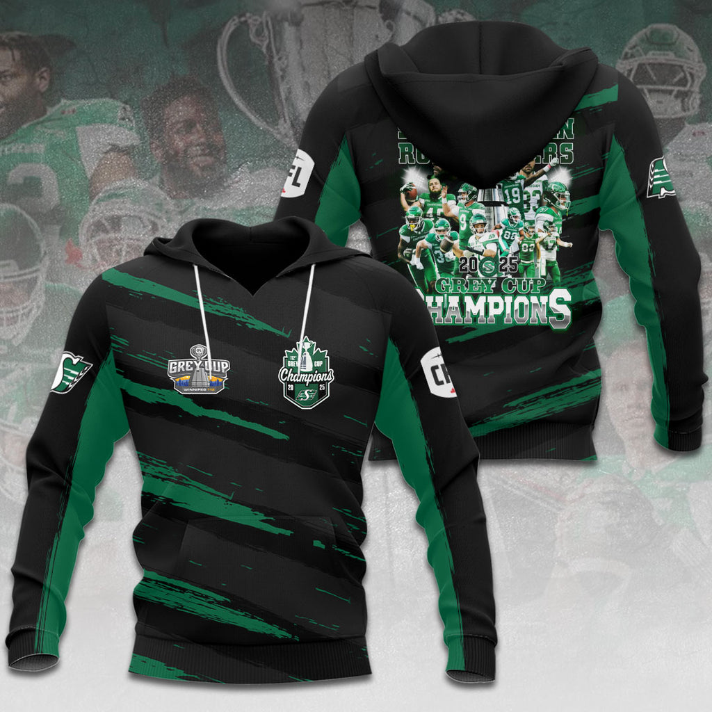 Saskatchewan Roughriders 2025 Grey Cup Champions 3D Apparel – HOATT14769
