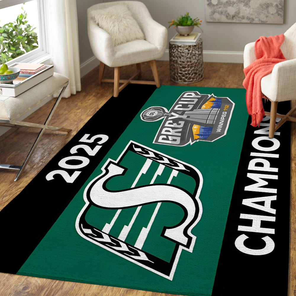 Saskatchewan Roughriders 2025 Grey Cup Champions Rectangular Rug – MAITM13844