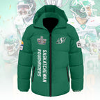 Saskatchewan Roughriders 2025 Grey Cup Champions Thickened Down Hooded Jacket – MAITM13885