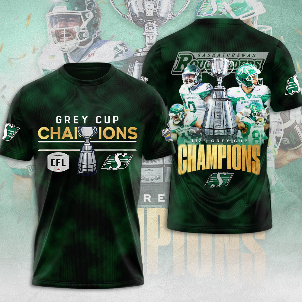 Saskatchewan Roughriders 2025 Grey Cup Champions 3D Apparel – MAITM13902