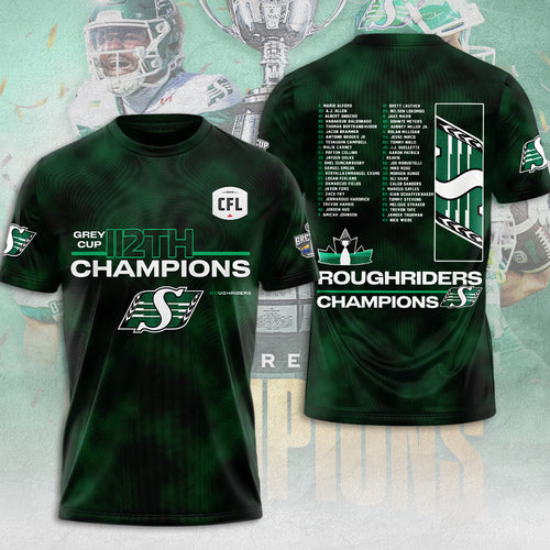Saskatchewan Roughriders 2025 Grey Cup Champions 3D Apparel – MAITM13931