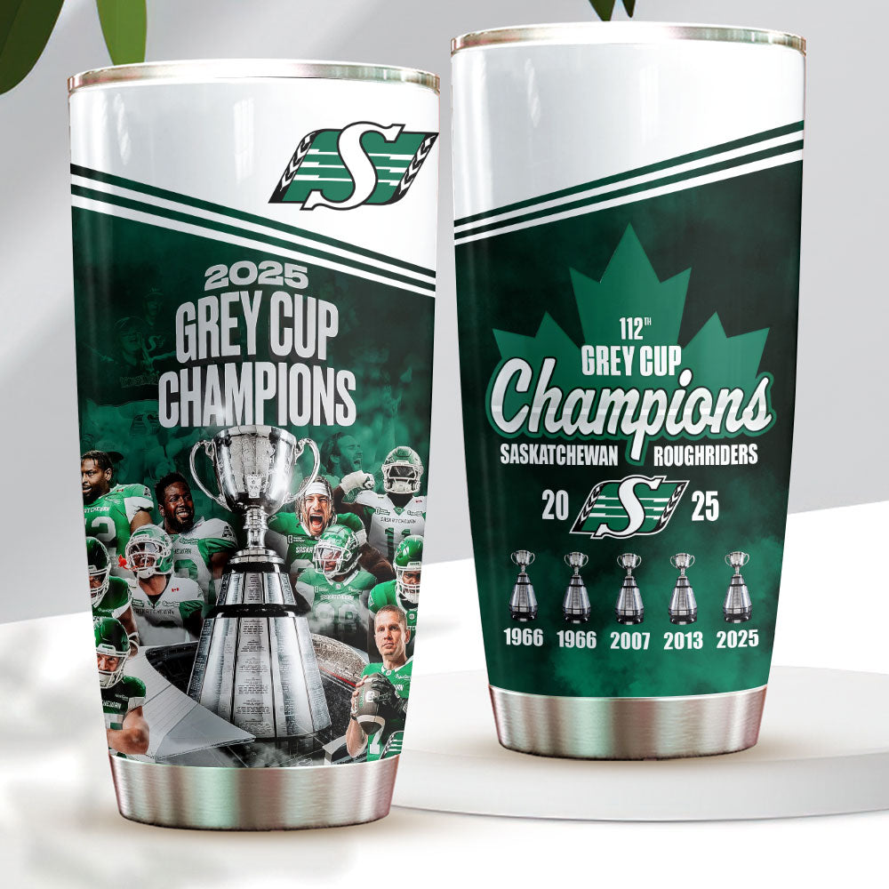 Saskatchewan Roughriders 2025 Grey Cup Champions Tumbler Cup – HOATT14778