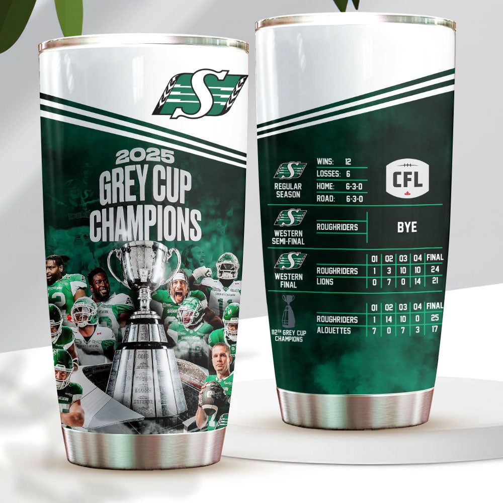 Saskatchewan Roughriders 2025 Grey Cup Champions Tumbler Cup – HOATT14772