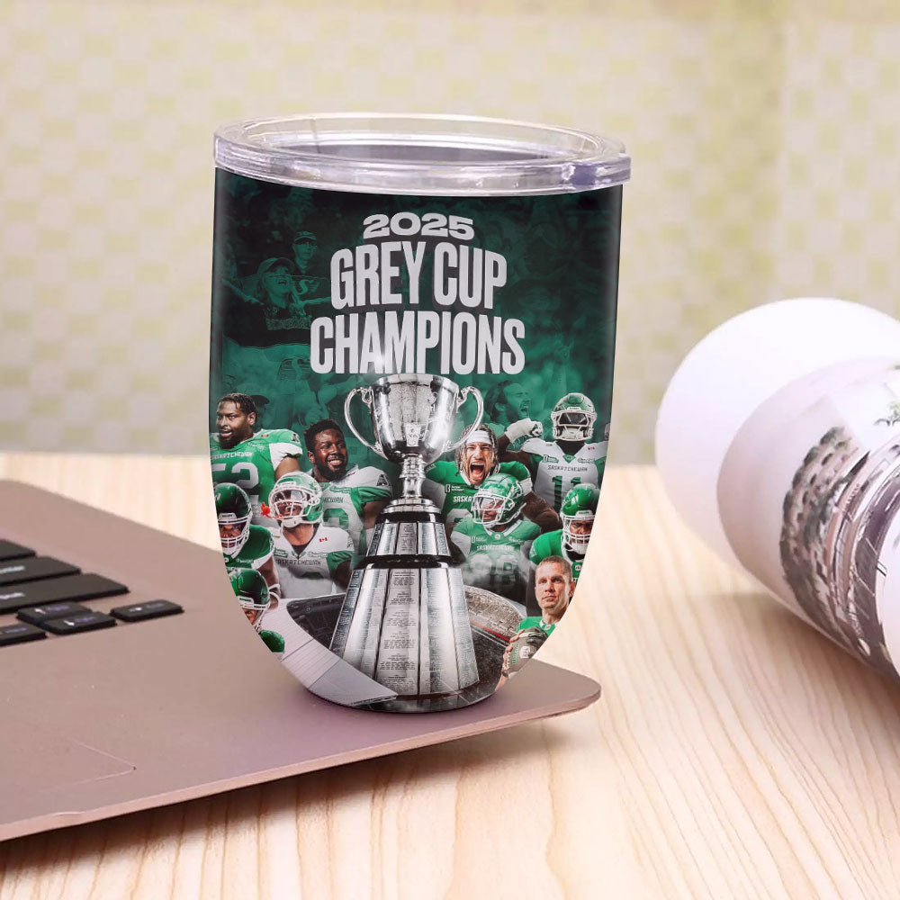 Saskatchewan Roughriders 2025 Grey Cup Champions Wine Tumbler – MAITM13870