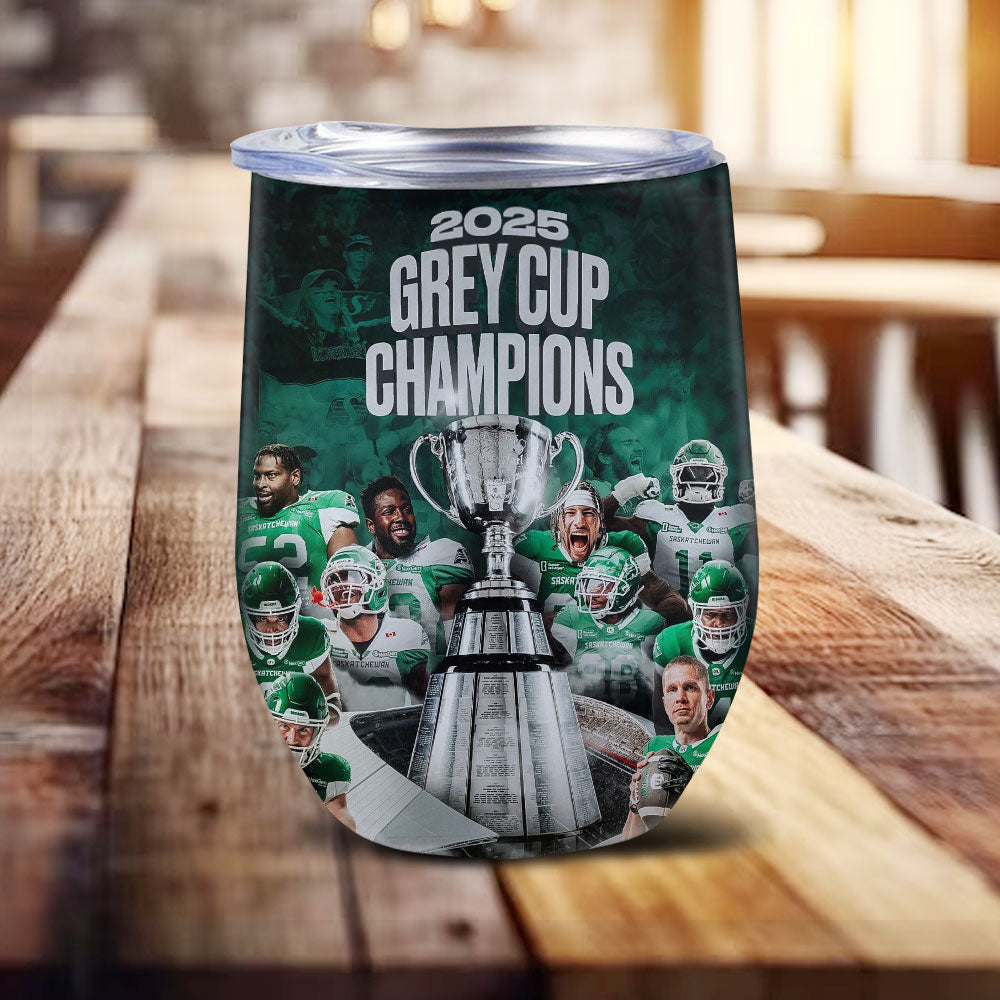 Saskatchewan Roughriders 2025 Grey Cup Champions Wine Tumbler – MAITM13870