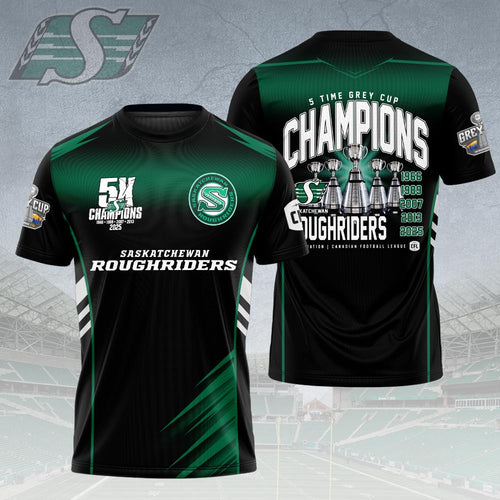 Saskatchewan Roughriders 2025 Grey Cup Champions 3D Apparel – HOATT14767