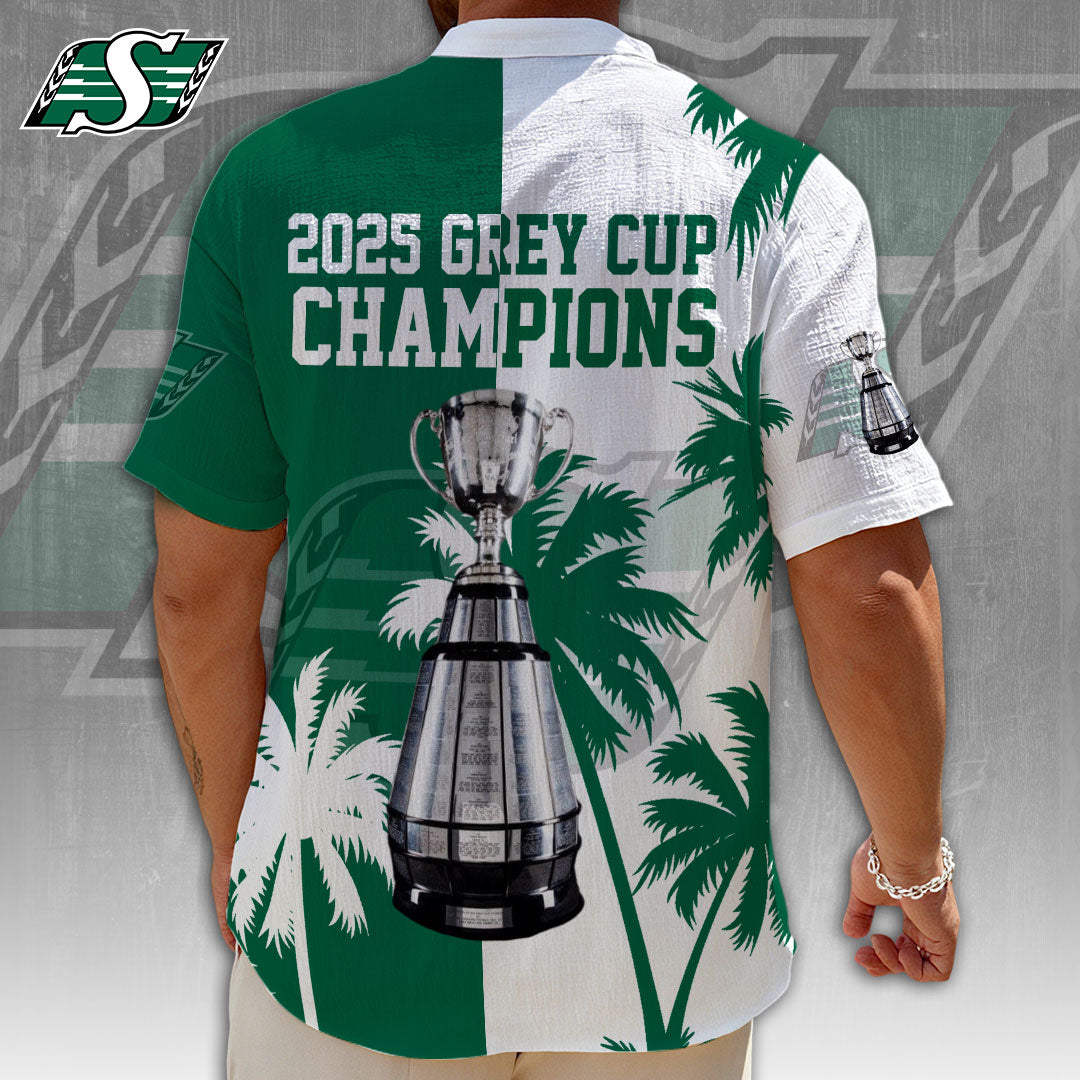 Saskatchewan Roughriders 2025 Grey Cup Champions Men's Henley Polo – GNE4700