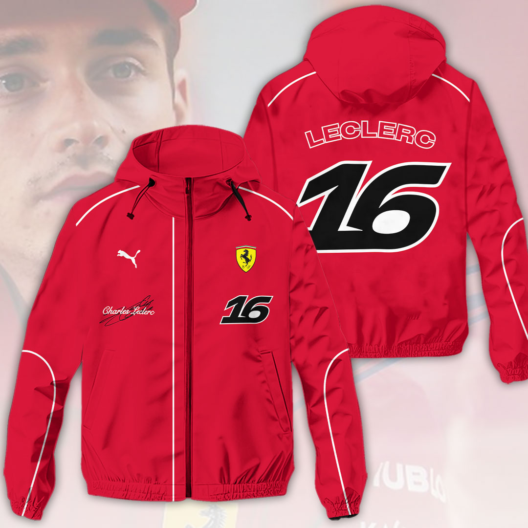 Scuderia Ferrari x Charles Leclerc 3D Windbreaker Jacket – HOATT18861