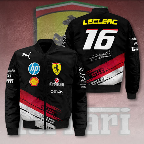 Scuderia Ferrari x Charles Leclerc 3D Bomber Jacket – HOATT 9231