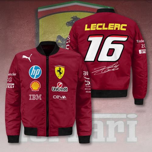 Scuderia Ferrari x Charles Leclerc 3D Bomber Jacket – HOATT 9366