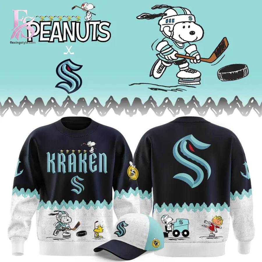 Seattle Kraken Peanuts Night Snoopy Sweatshirt