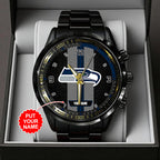 Personalized Seattle Seahawks Black Stainless Steel Watch – TANTN16029
