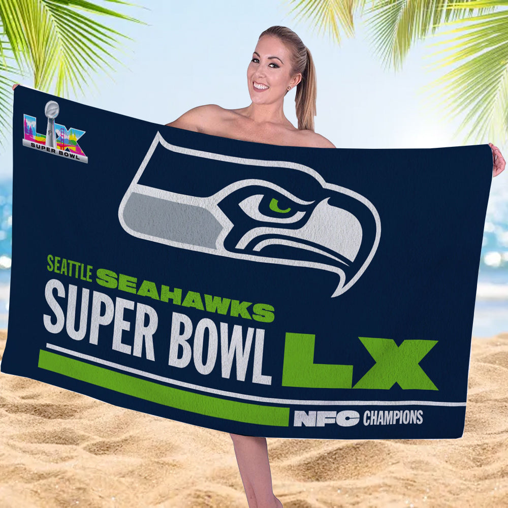Seattle Seahawks NFC Champions Rectangle Beach Towel – MAITM14605
