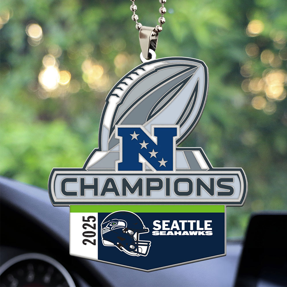 Seattle Seahawks 2025 NFC Champions Custom shape 2-sided Acrylic Car Ornament – MAITM14606