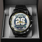 Seattle Seahawks 2025 NFC West Champions Black Stainless Steel Watch – HOATT15765