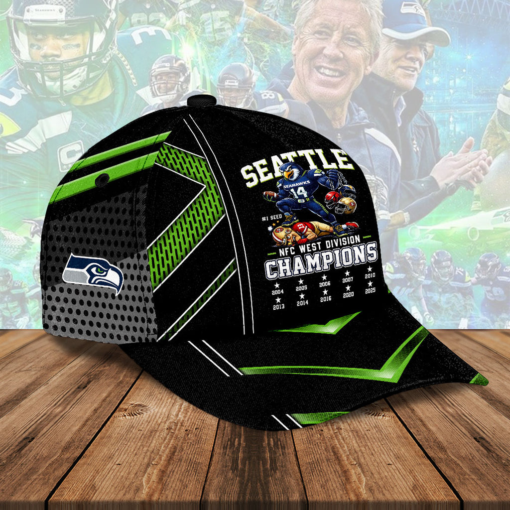 Seattle Seahawks 2025 NFC West Champions Classic Cap – HOATT15837