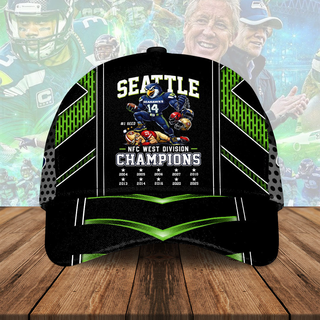 Seattle Seahawks 2025 NFC West Champions Classic Cap – HOATT15837