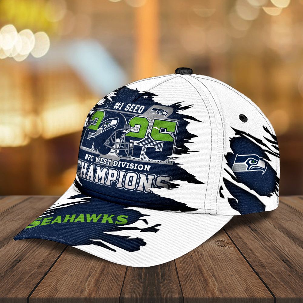 Seattle Seahawks 2025 NFC West Champions Classic Cap – MAITM14366