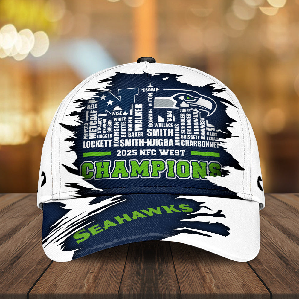 Seattle Seahawks 2025 NFC West Champions Classic Cap – MAITM14367