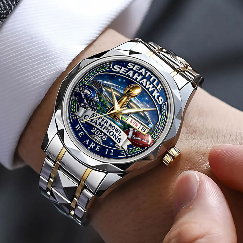 Seattle Seahawks 2025 Super Bowl LX Champions Alloy Luxury Quartz Watch – GNE5071