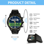 Seattle Seahawks 2025 Super Bowl LX Champions Black Stainless Steel Watch – TANTN20990