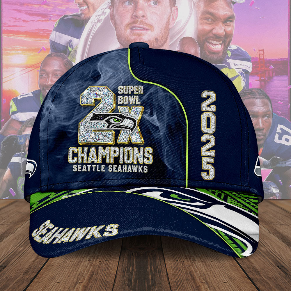 Seattle Seahawks 2025 Super Bowl LX Champions Classic Cap – TMTHU3928