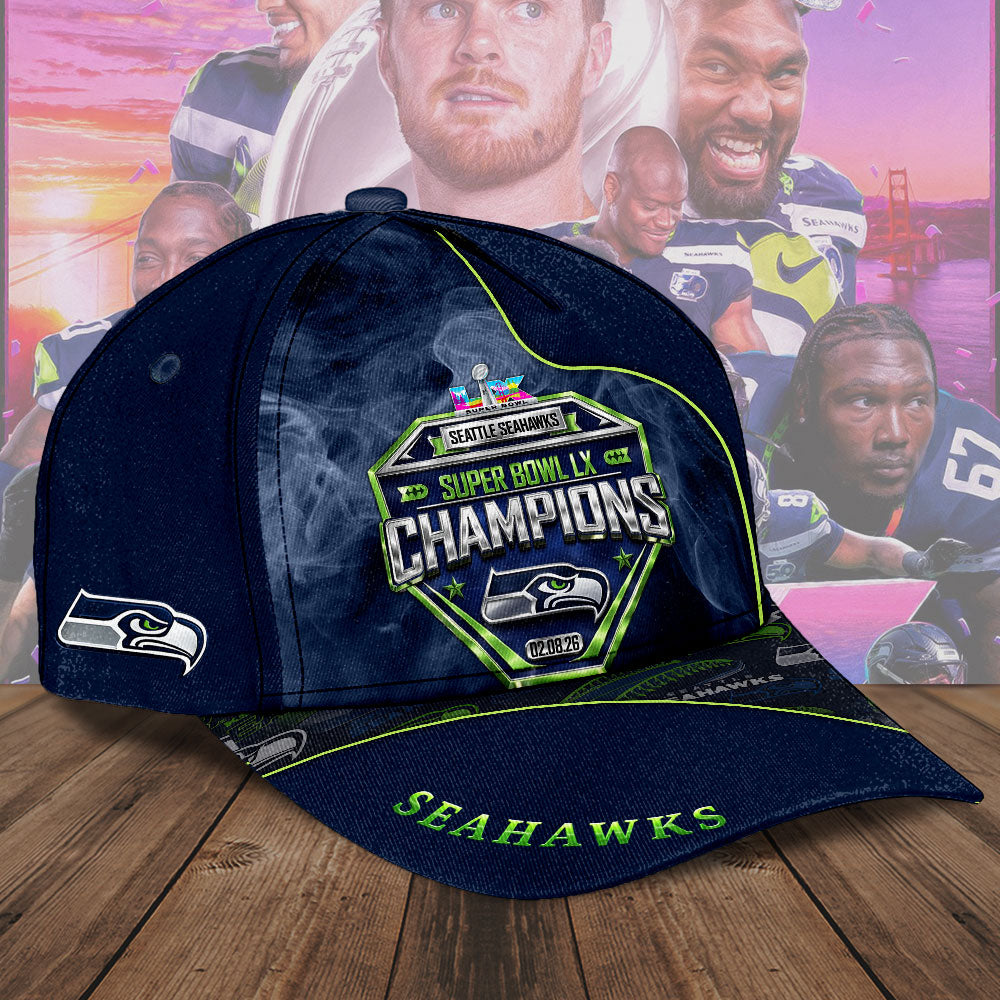 Seattle Seahawks 2025 Super Bowl LX Champions Classic Cap – TMTHU4005