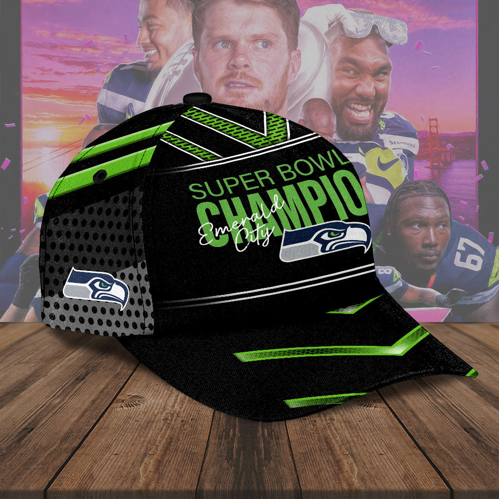 Seattle Seahawks 2025 Super Bowl LX Champions Classic Cap – TMTHU4064
