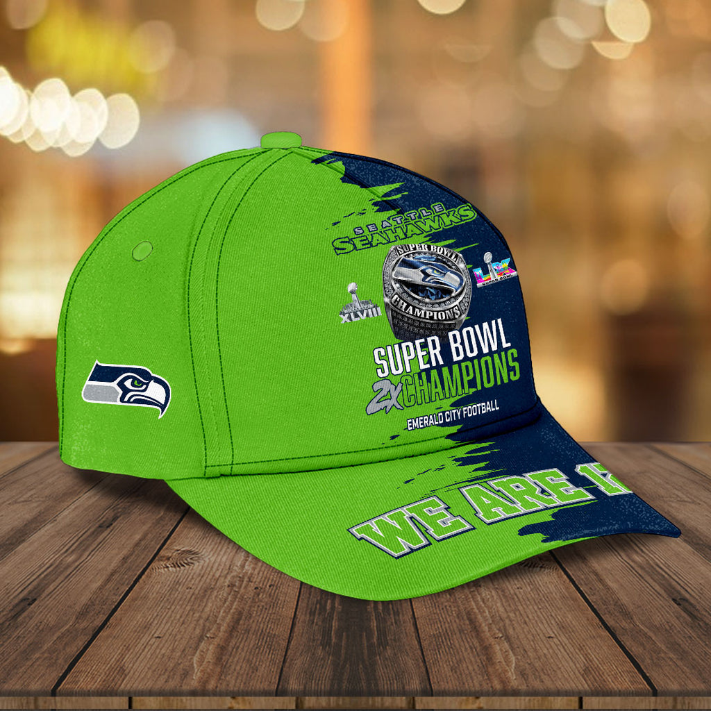 Seattle Seahawks 2025 Super Bowl LX Champions Classic Cap – HOATT16289
