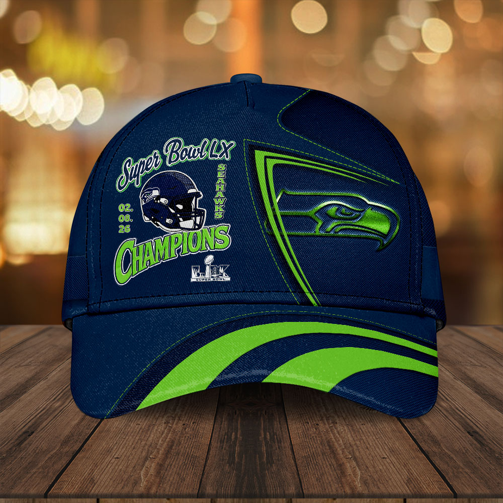 Seattle Seahawks 2025 Super Bowl LX Champions Classic Cap – HOATT16314