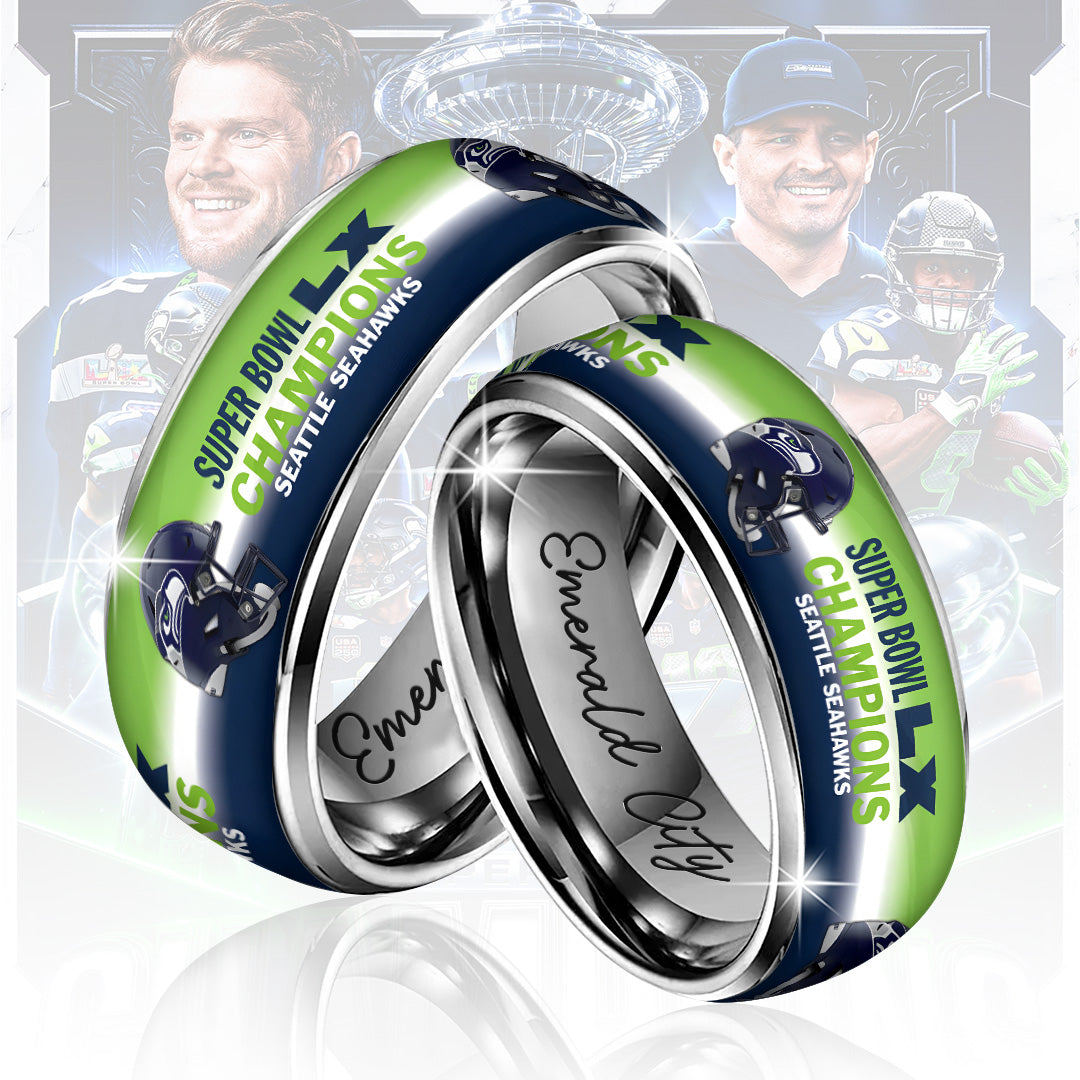 Seattle Seahawks 2025 Super Bowl LX Champions Custom Alloy Ring – TANTN21151