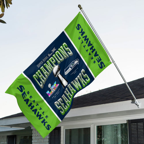 Seattle Seahawks 2025 Super Bowl LX Champions 3D Double-side House Flag – HOATT16161