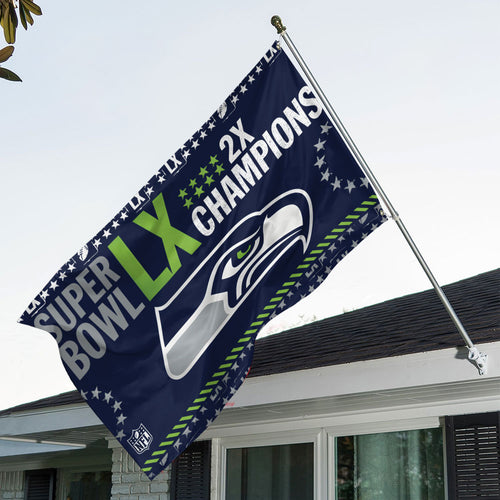 Seattle Seahawks 2025 Super Bowl LX Champions 3D Double-side House Flag – TANTN20987