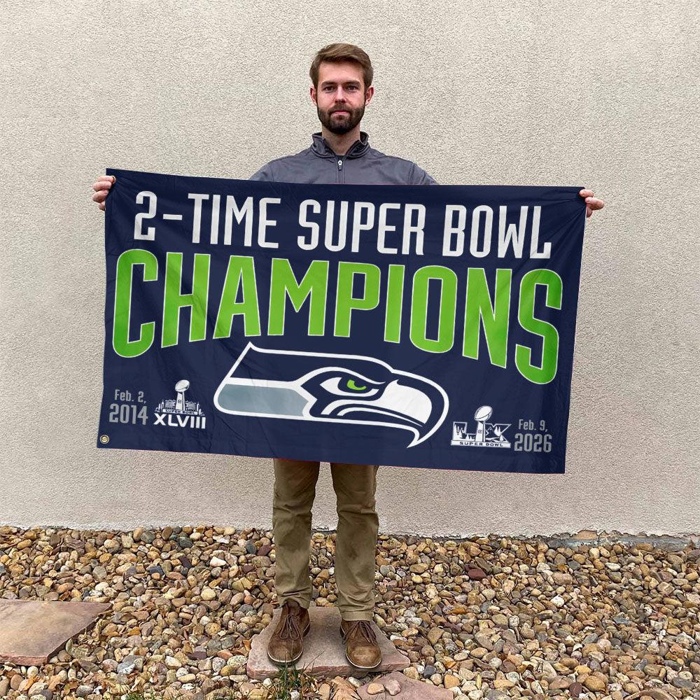 Seattle Seahawks 2025 Super Bowl LX Champions 3D Double-side House Flag – TANTN21029