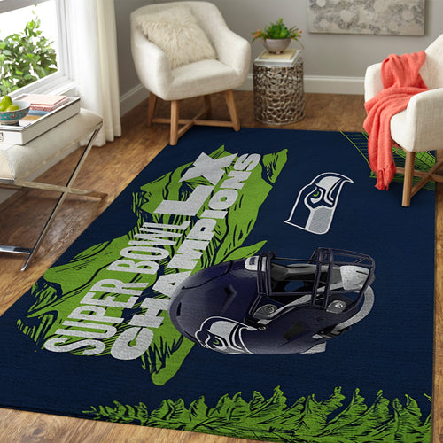 Seattle Seahawks 2025 Super Bowl LX Champions Rectangular Rug – TANTN21039