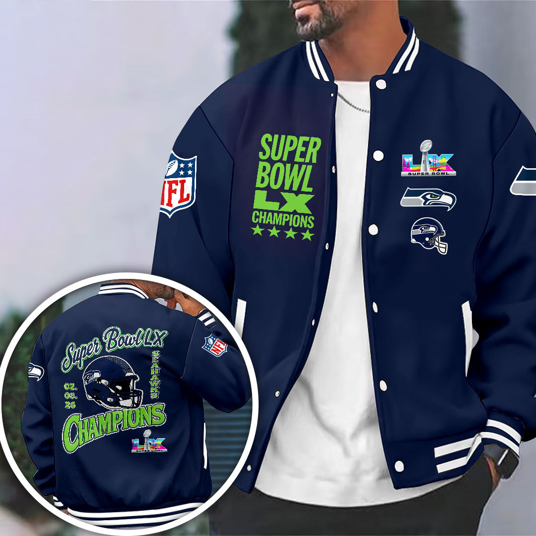 Seattle Seahawks 2025 Super Bowl LX Champions Varsity Jacket – HOATT16448