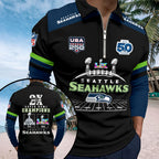 Seattle Seahawks 2025 Super Bowl LX Champions Zip Polo Shirt – TMTHU3993